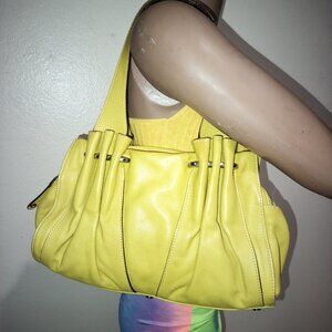 Tentazione DUE Neon Yellow Leather Bag. Made In Italy. Ex Cond.